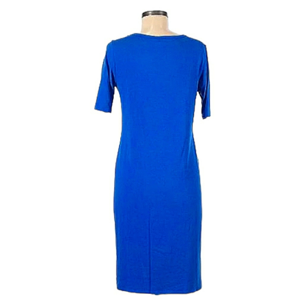 LuLaRoe Knee-Length Mid-Length Sleeves Cobalt Blue T-Shirt Dress XL (12-16) - Picture 3 of 16